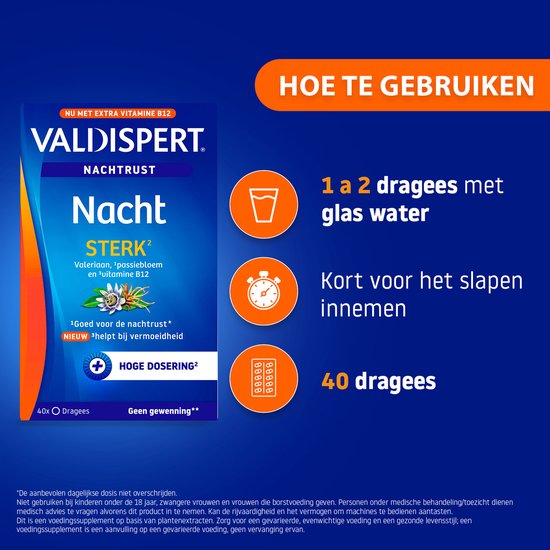 Valdispert Nacht Sterk - Passiebloem voor een goede nachtrust* - 40 tabletten
