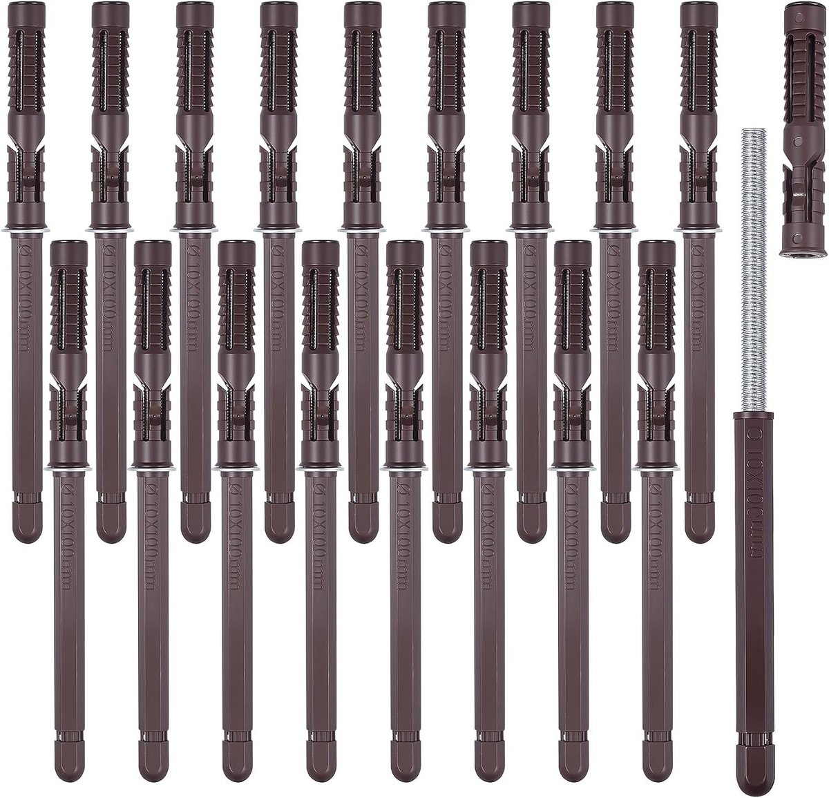 Zware zwevende plankbeugels voor doe-het-zelf projecten, verstelbare hardware, 18 stuks, 109 kg draagkracht, Ø10 x 100 mm, ideaal voor wandplanken en decoratie