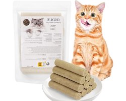 Natuurlijke Katten Snack voor Tandverzorging - Gedroogde Kip en Zalm, Verhoogt Appetijt en Helpt Haarballen Te Vermijden, 100g Grain Free