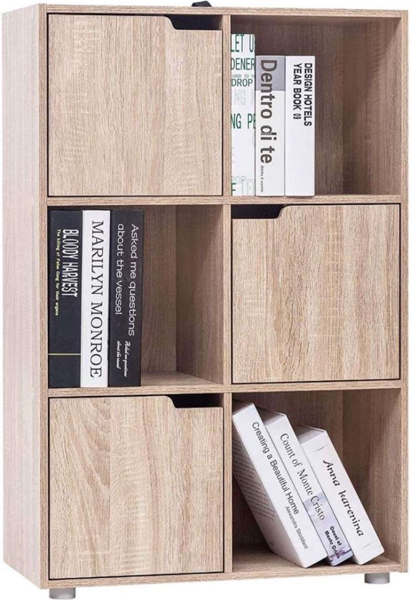 Boekenkast - Industrieel, Hout en 6 Vakken - Voor Dagelijks Gebruik, Thuis en Professioneel Gebruik