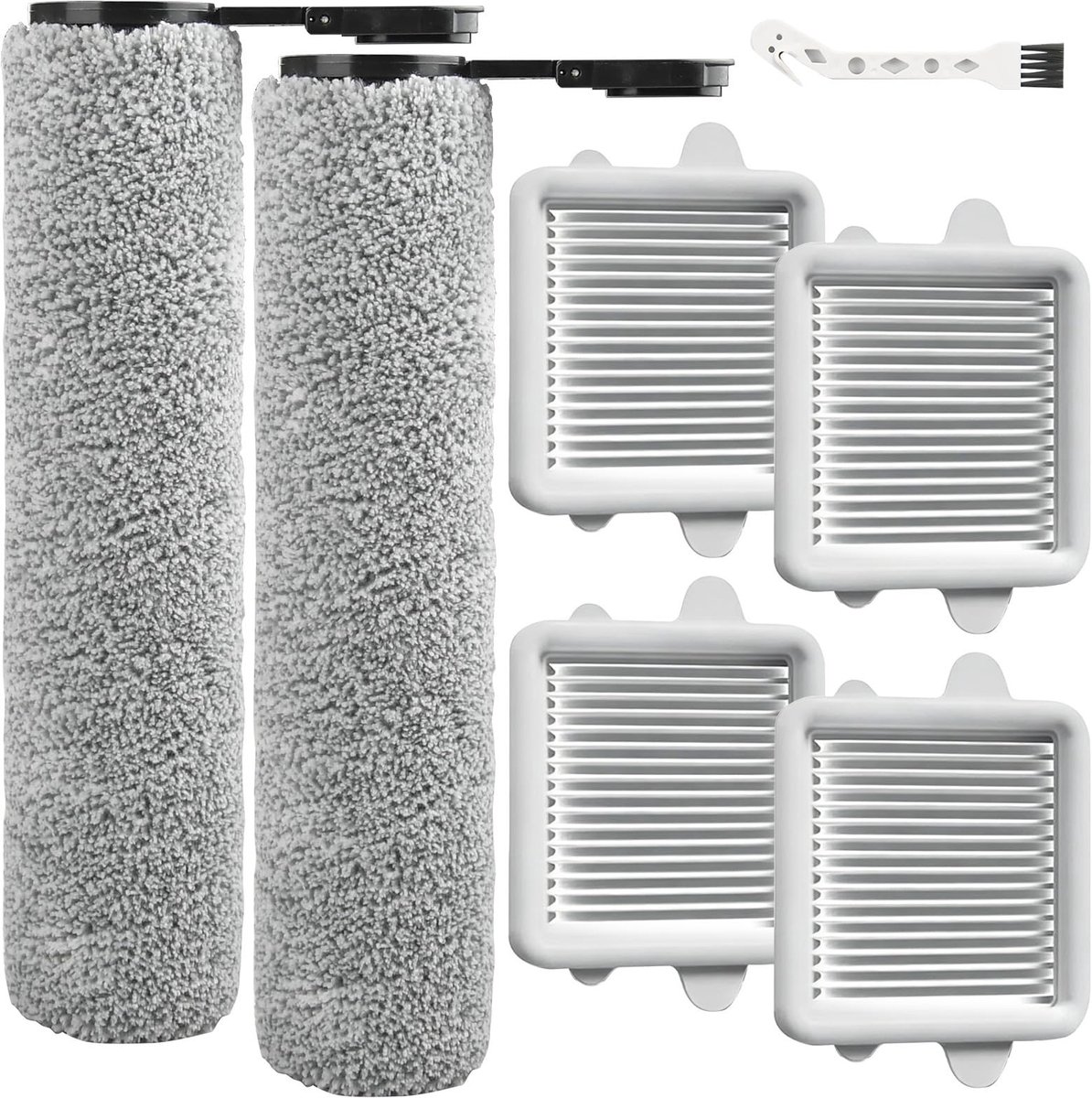 Dailygoods - 7 Stuks Accessoires voor Roborock F25 - Inclusief 2 Borstelrollen en 4 HEPA-filters