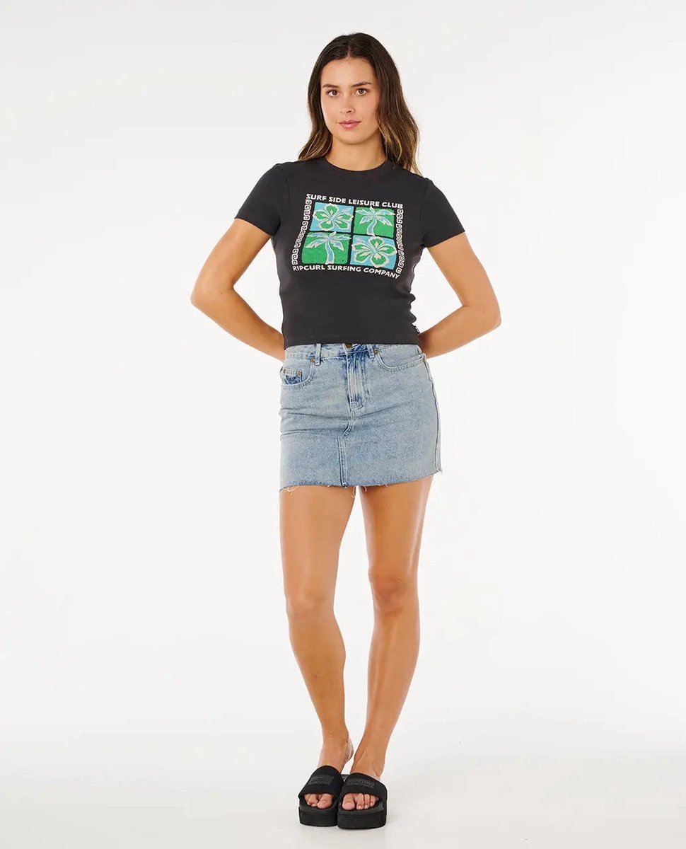 Rip Curl Surf Side Fitted TEE - Washed Black