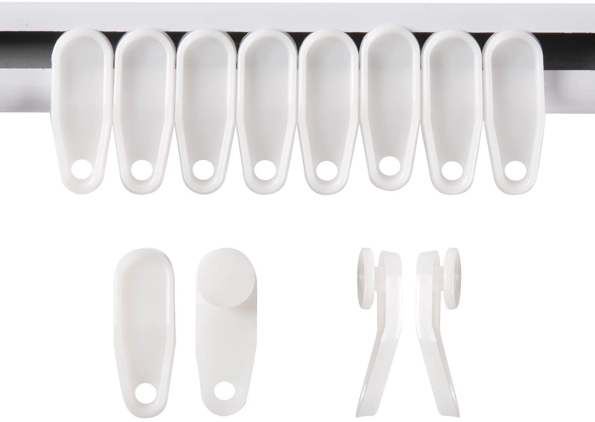 Dailygoods - Gordijnglijhaken Witte Kunststof - Pakket van 50 Stuks, Eenvoudig in Gebruik