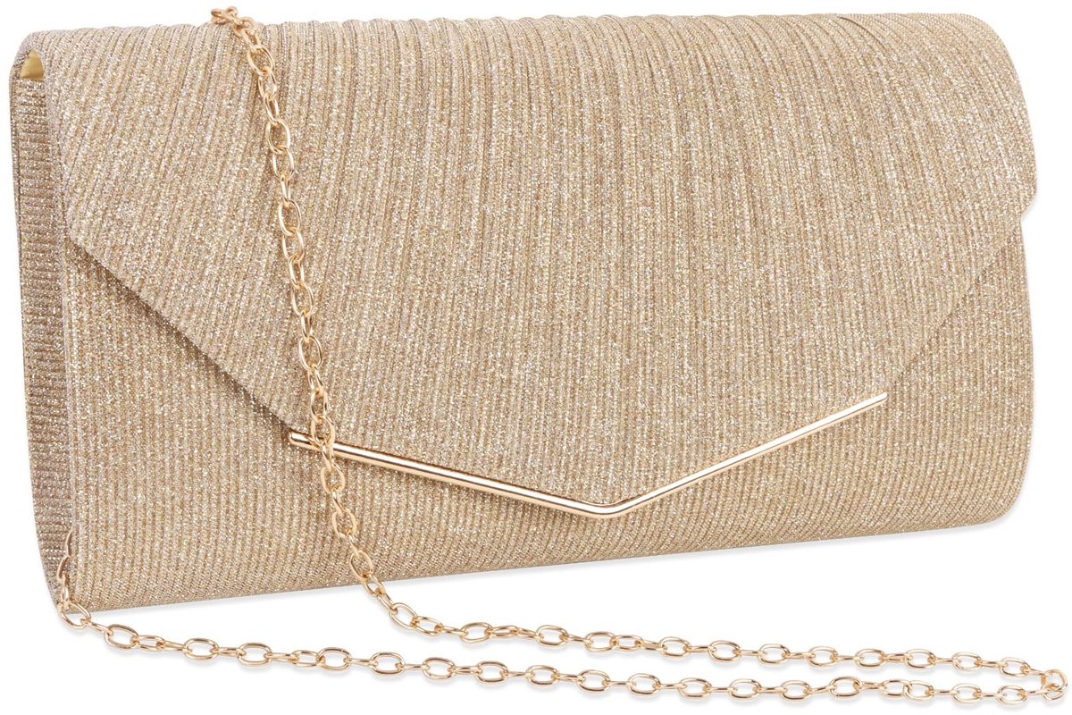 Dailygoods - Elegante Avondtas voor Dames - Goud, Zwart, Zilver Clutch voor Bruiloft en Feest