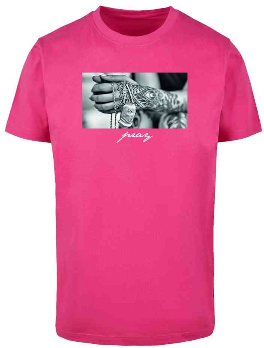 Mister Tee Pray 2.0 Heren Tshirt L Roze