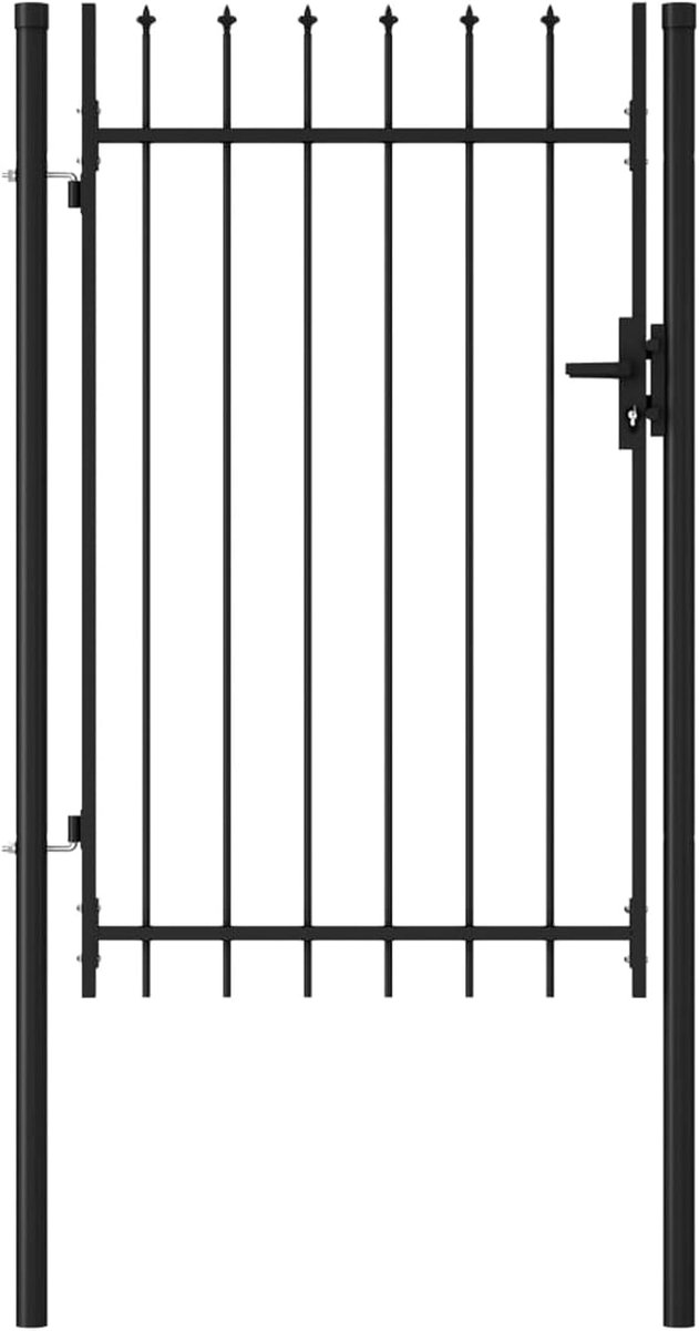 Tuinpoort Staal - Dierspoort Hek - Buiten Beveiligen - Poedercoating Roestwerend - 1 x 1.5 m - Zwart