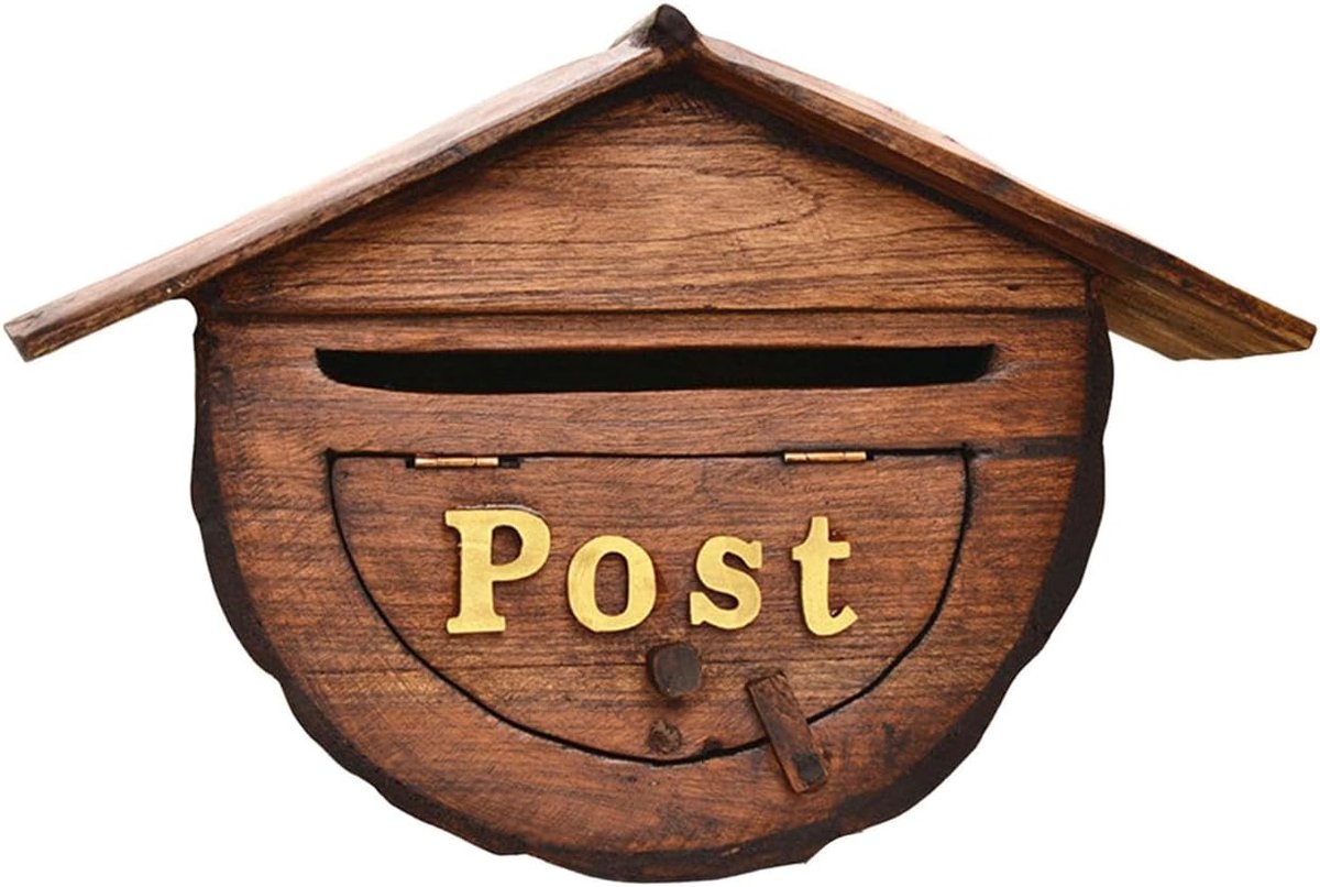 Houten Brievenbus - Brievenbus Buiten - Post Ontvangen - Weerbestendig Ontwerp - 39 cm x 26 cm x 16 cm