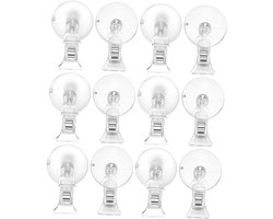 Aquarium Voederclips - Voerhouder Aquarium - Vis Voeren - Zuignap Bevestiging - 14 Stuks - Transparant