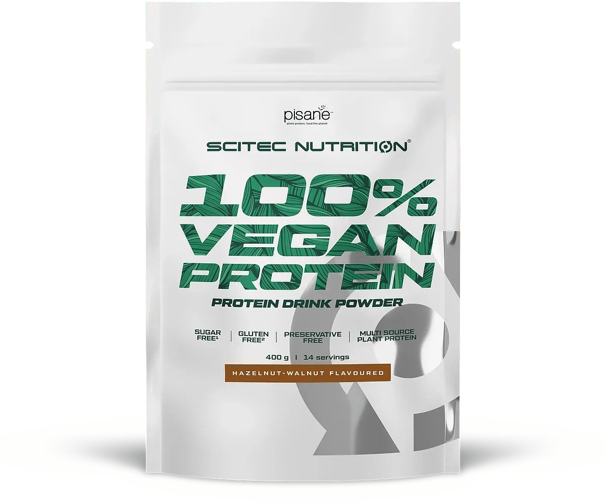 Scitec Nutrition® - 100% Vegan Protein (400 gram - Hazelnut/Walnut) - Hazelnoot - 14 eiwitshakes - proteine poeder - protein powder - eiwitpoeder - eiwitshakes - proteine shake - glutenvrij - suikervrij