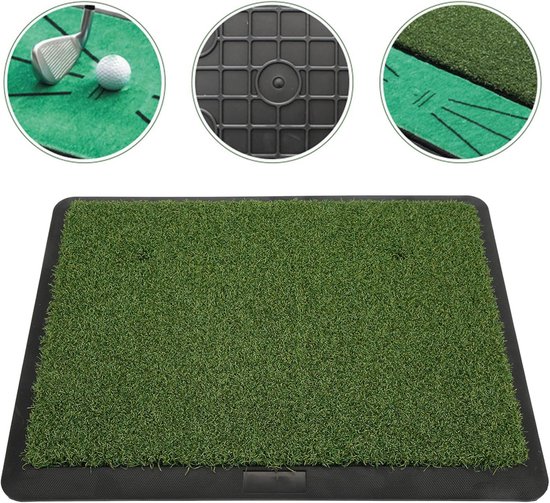Golf Oefenmat - Golfmat Indoor - Golfslag Verbeteren - Antislip Rubberen Onderkant - 44.4 x 34 cm - Groen van GOLF — afbeelding 4
