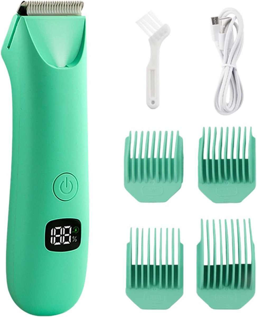 Lichaamshaartrimmer - Elektrisch scheerapparaat - Persoonlijke verzorging - Digitaal display - 14 x 37 cm - Zwart