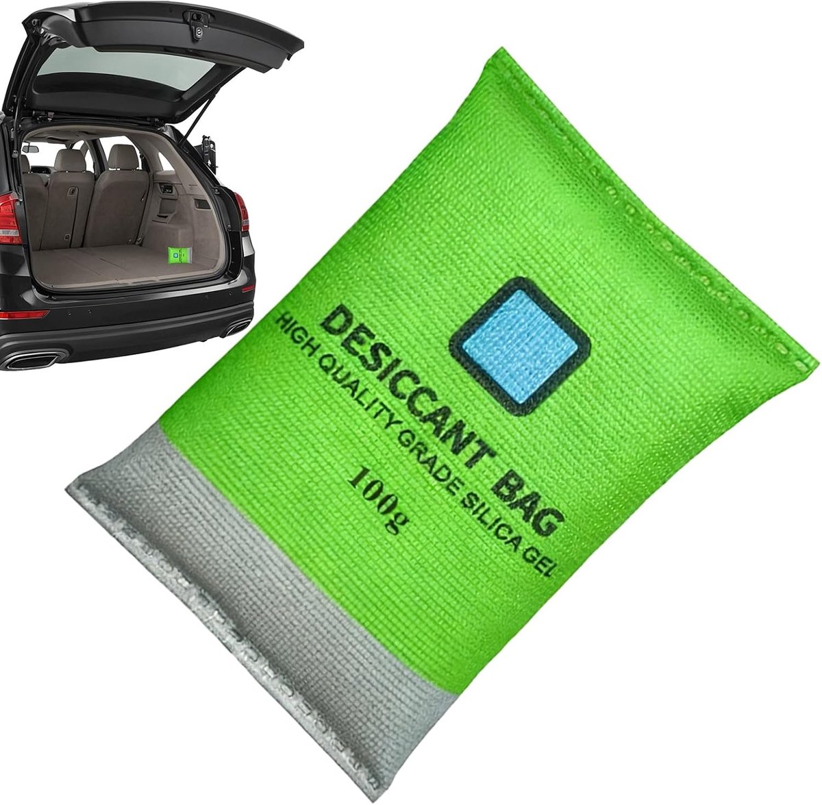 Ontvochtiger Zakken - Vochtvanger Droogmiddel - Auto Interieur - Herbruikbaar Na Drogen - 14x8.6cm - Groen