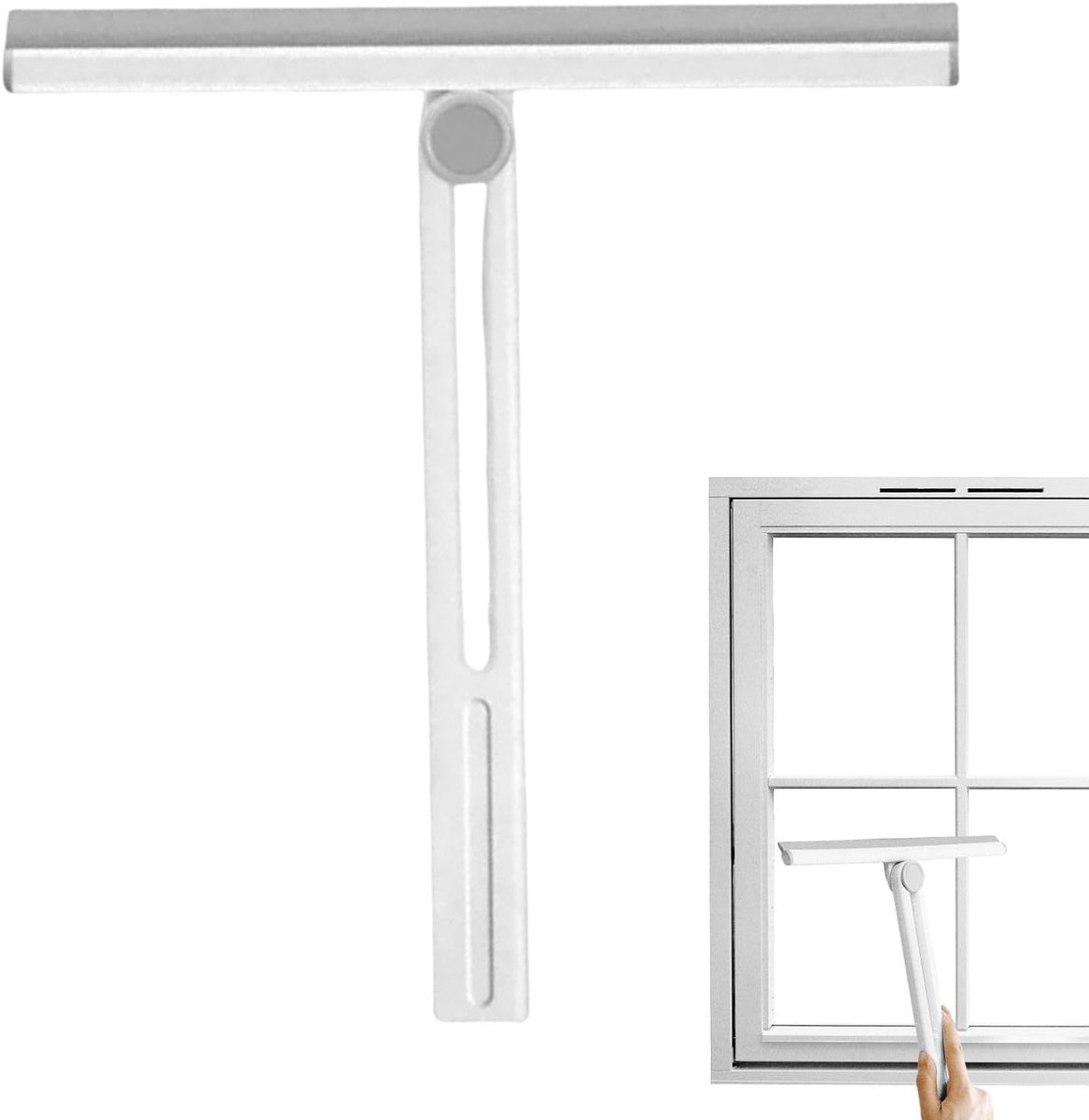 Douchewisser Raamtrekker - Reinigingstrekker Glas - Snel Ramen Zemen - Dubbelzijdig Draaibaar - 28 x 30 cm - Wit