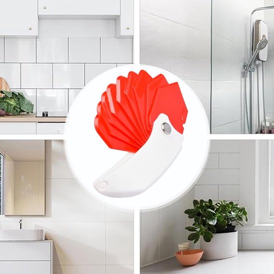 Kit Gereedschap - Voegenspuit Kitspatel - Kitranden Afwerken - 9-in-1 Inklapbaar Ontwerp - 15 cm - Rood — afbeelding 3