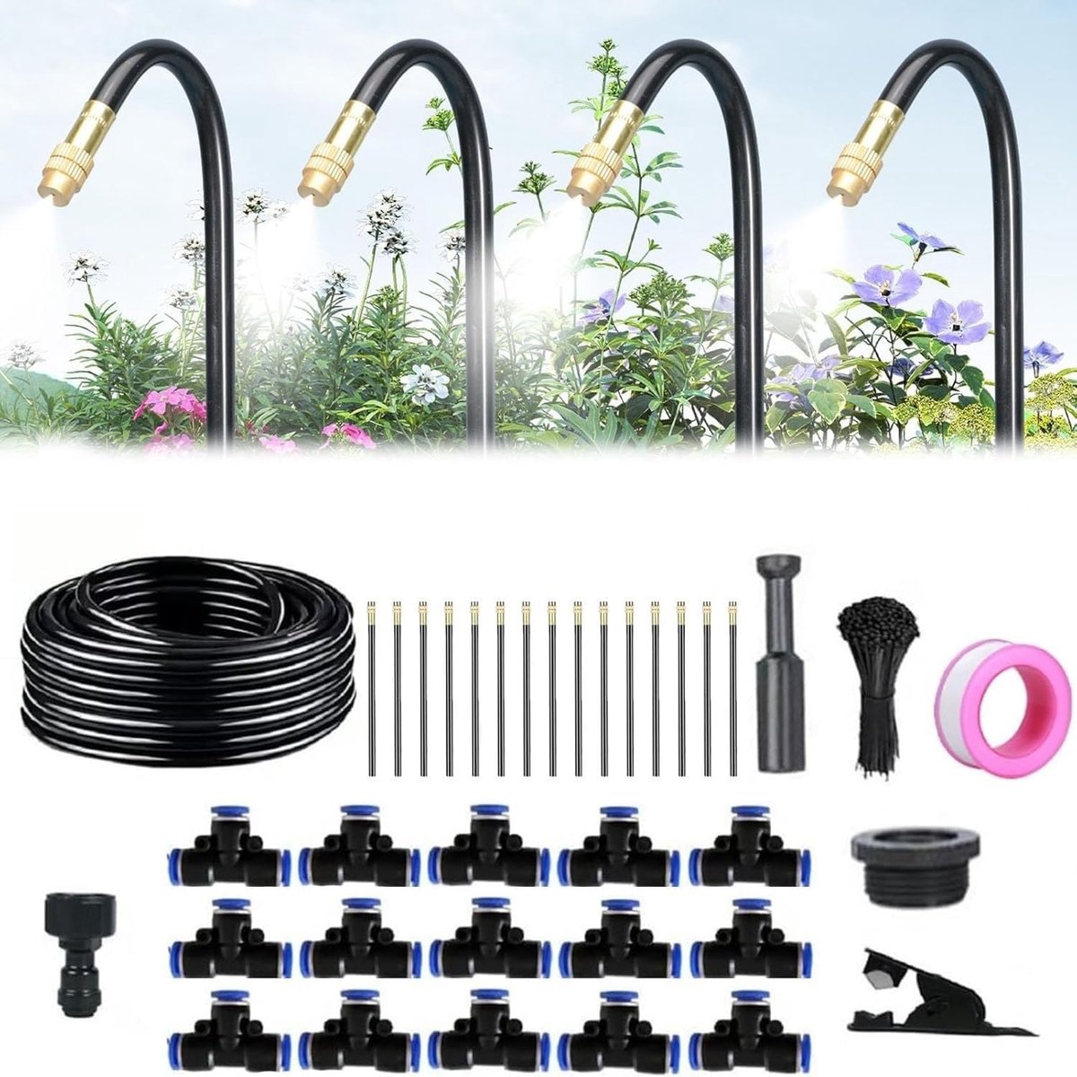 Tuinbesproeiing Set - Automatische Irrigatie - Gazon Water Geven - 360° Verstelbaar - 15 Meter - Messing
