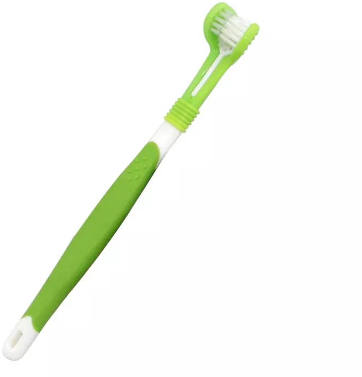 Driekoppige tandenborstel voor honden 17 cm, Lichtgroen
