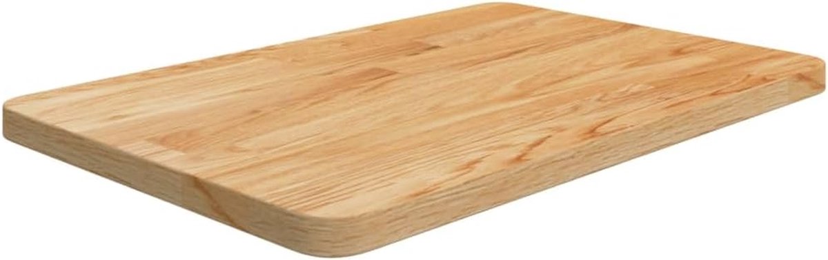 Massief Houten Werkblad - Aanrecht Blad - Meubel Maatwerk - Behandeld Eikenhout - 60x40x2.5cm - Lichtbruin