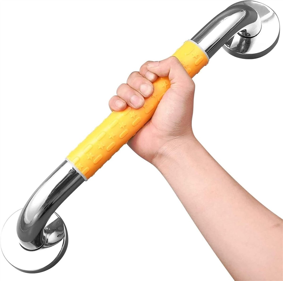 Badkamer greep - Veiligheidshandgreep - Veilige ondersteuning - Geribbelde grip - 30 cm - Zilver