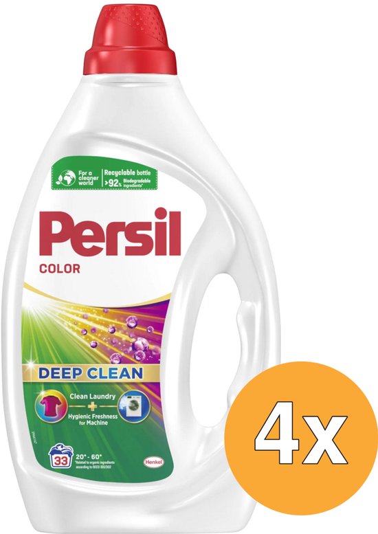 Persil Gel Color - Deep Clean Color - Vloeibaar Wasmiddel - Gekleurde Was - Beschermt Kleuren - Hygiënisch Frisse Wasmachine - Voordeelverpakking - 4 x 33 Wasbeurten
