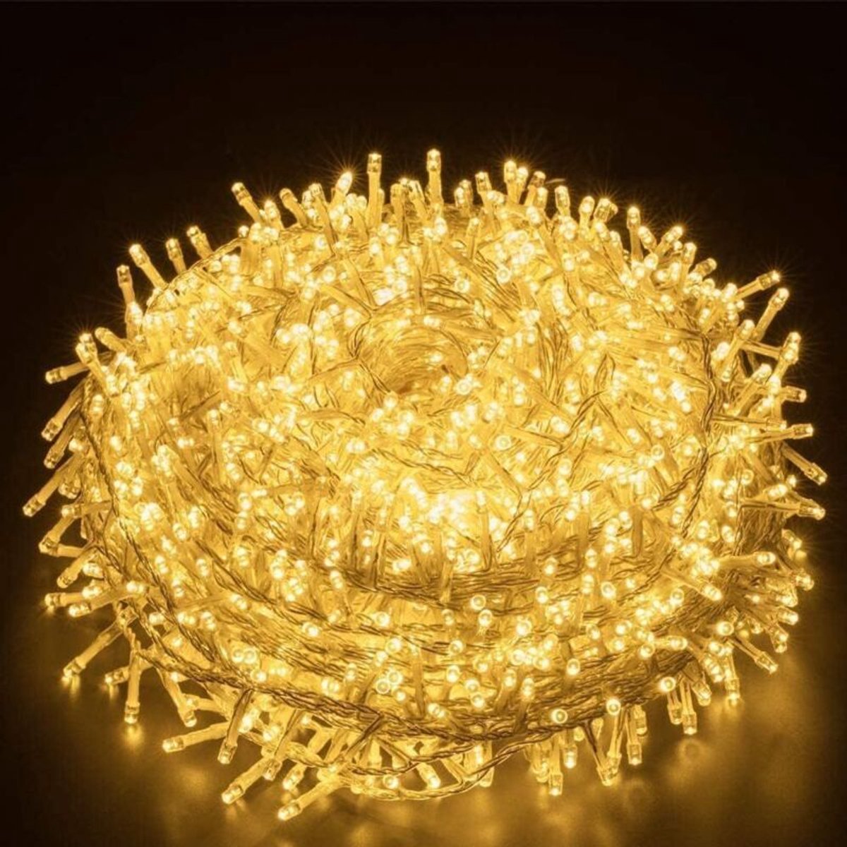 Slinger geschikt voor feeërieke lichtjes, 100 geschikt voorer lang, 1000 ledlampjes, kerstboomkrans, 8 lichtstanden, geschikt voor kerstboomfeesten en tuinen (warm wit licht).