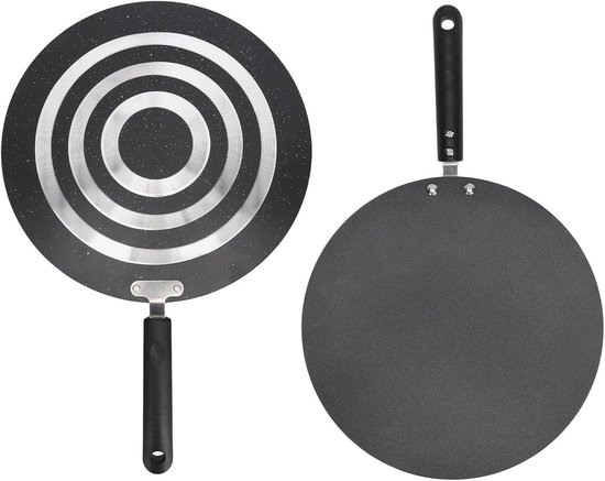 Crêpepan met Anti-aanbaklaag - Pannenkoekpan Tawa - Koken en Bakken - Gietaluminium Behuizing - Niet Gespecificeerd - Zwart — afbeelding 5