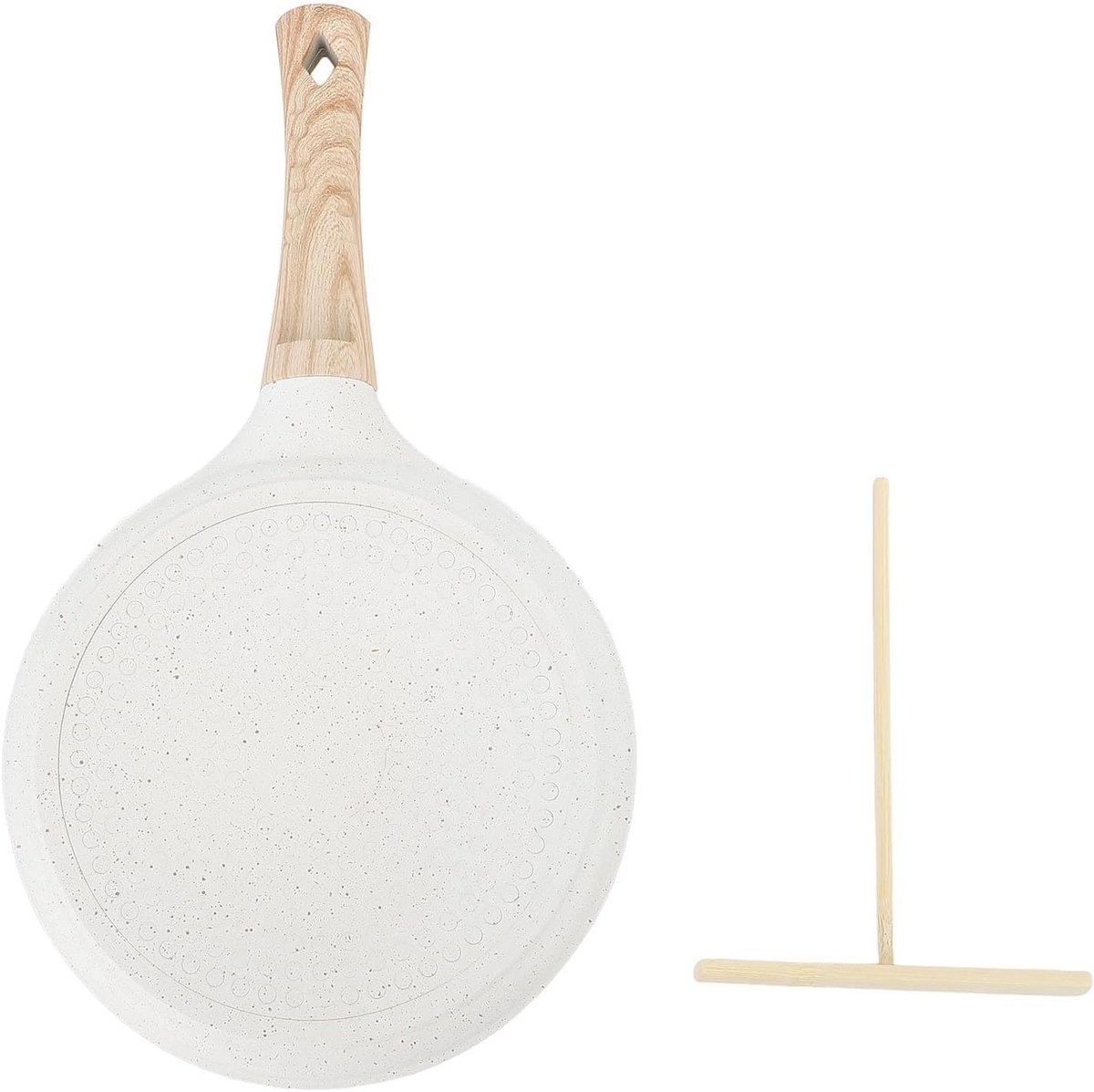 Crêpepan Aluminiumlegering - Pannenkoekpan Anti-aanbak - Thuis Koken - Gelijkmatige Warmteverdeling - 1.9 Liter - Zwart