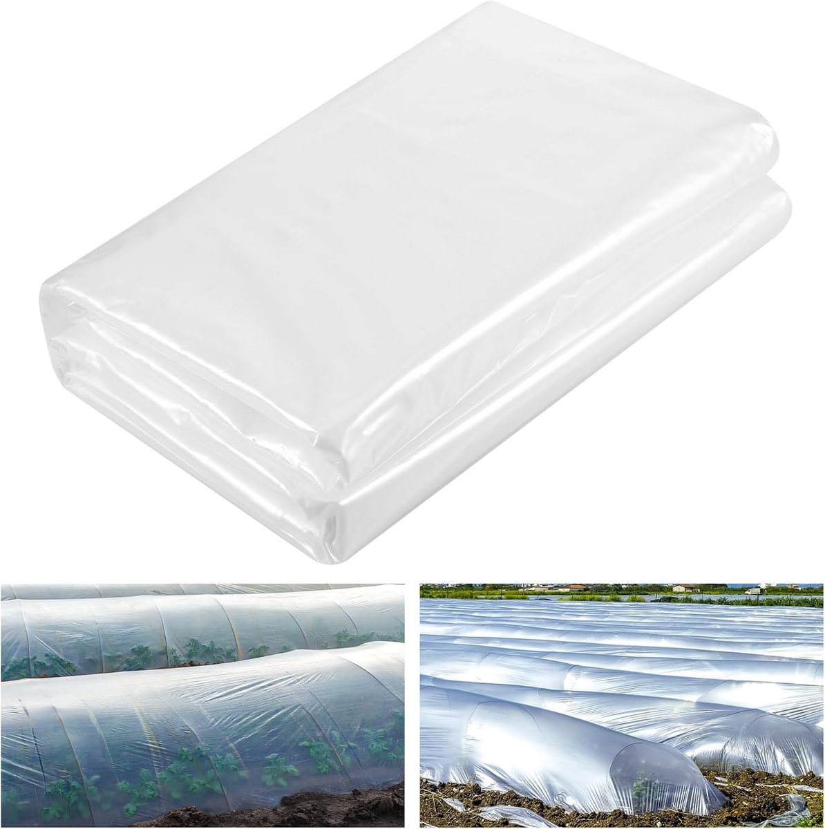 2m x 10m Heavy Duty Plastic Film - Dikke Doorzichtige Polyethyleen Folie voor Tuin, Kassen en Meubelbeveiliging