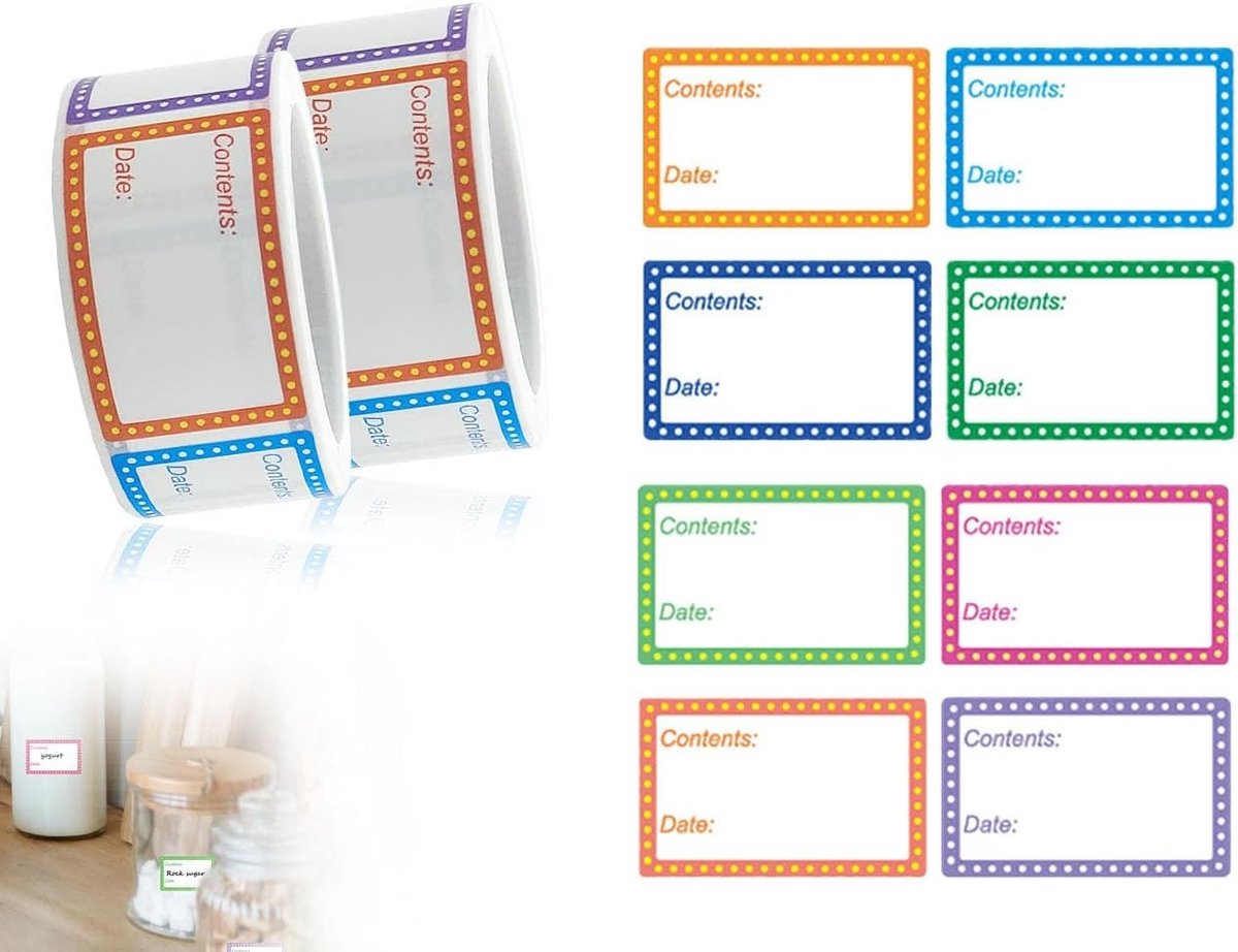 Set van 400 zelfklevende diepvrieslabels voor voedsel, lege jamlabels en etiketten (25 x 40 mm)
