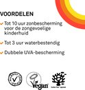 Voordelen: Tot 10 uur bescherming, tot 3 uur waterbestendig, dubbele UVA-bescherming. EcoSun Pass approved, Vegan, Allergy Certified.