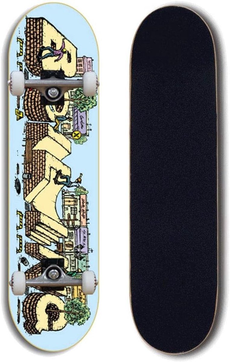 Vierwielig Skateboard Beginnersboard Straat skateboarden Esdoorn dek 80 x 19 cm Street