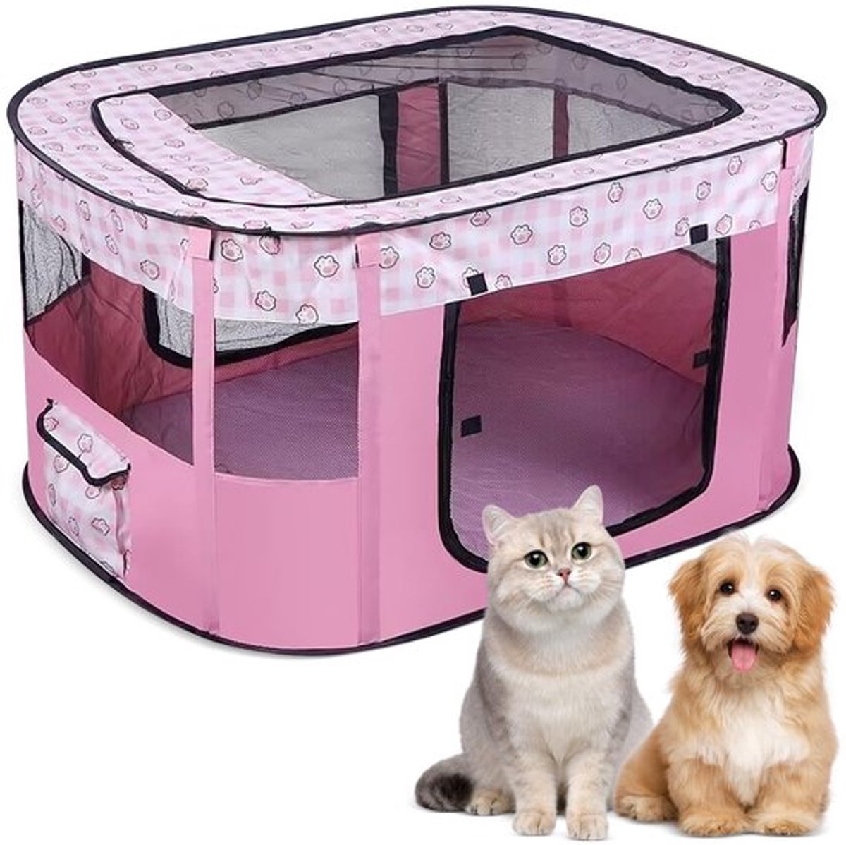 Jhubersproducts - Puppybox - Opvouwbare Omheining - Draagbaar Hok voor Kittens en