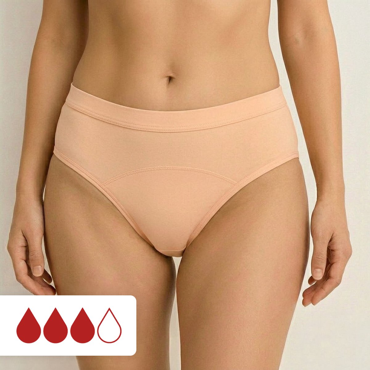 Menstruatie Ondergoed 4-laags Lekvrij Abrikoos Roze - Tot 12 uur Lekvrij - Incontinentie Ondergoed - Absorberende Slip - Onderbroek - Period Underwear
