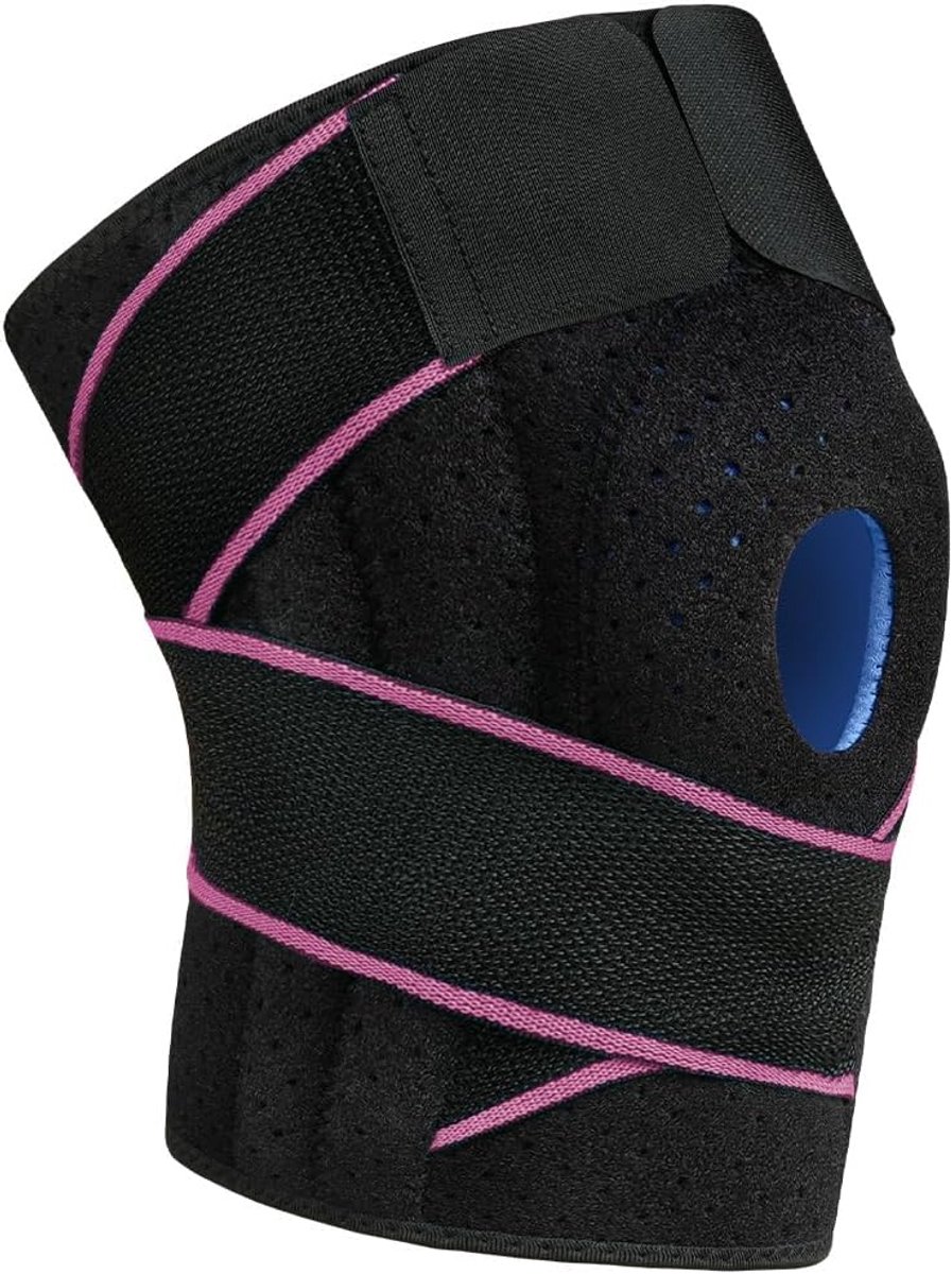 Kniebrace - Knieondersteuning - Pijnverlichting - Open Patella Design - Verstelbaar - Roze
