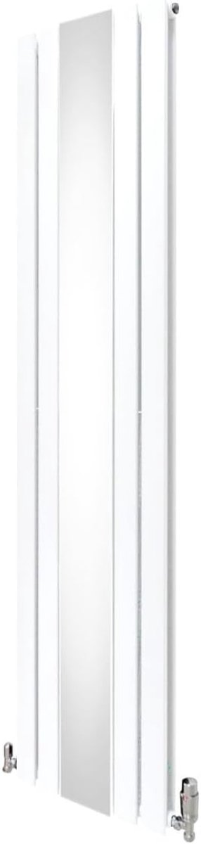 Paneelradiator Met Spiegel - Design Radiator - Ruimte Verwarmen - Hoge Warmteafgifte - 180 x 42.5 cm - Wit