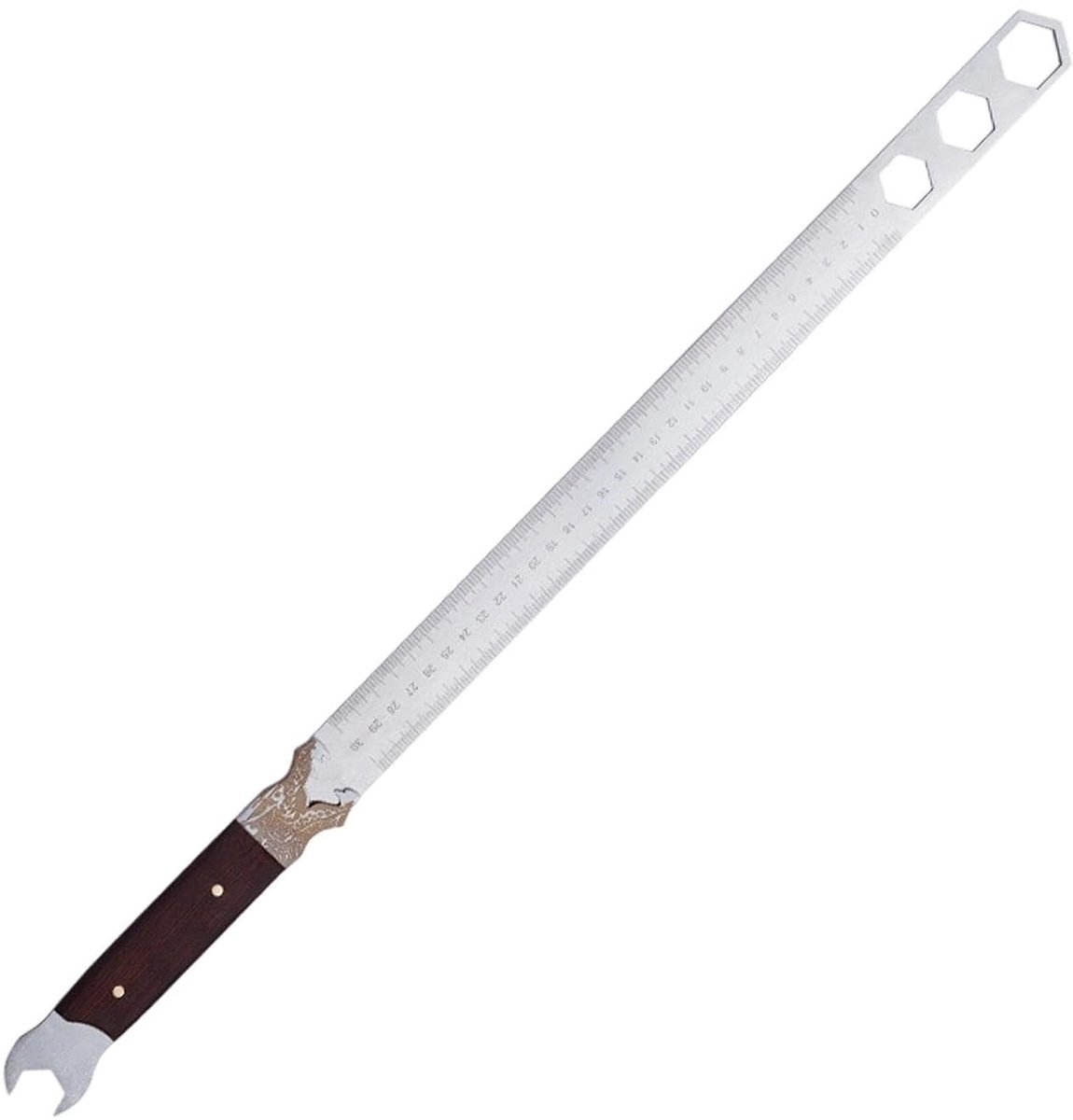 Stalen Liniaal - Metalen Meetlat - Precisie Klussen - Met Moersleutel Functie - 60 cm - Zilverkleurig