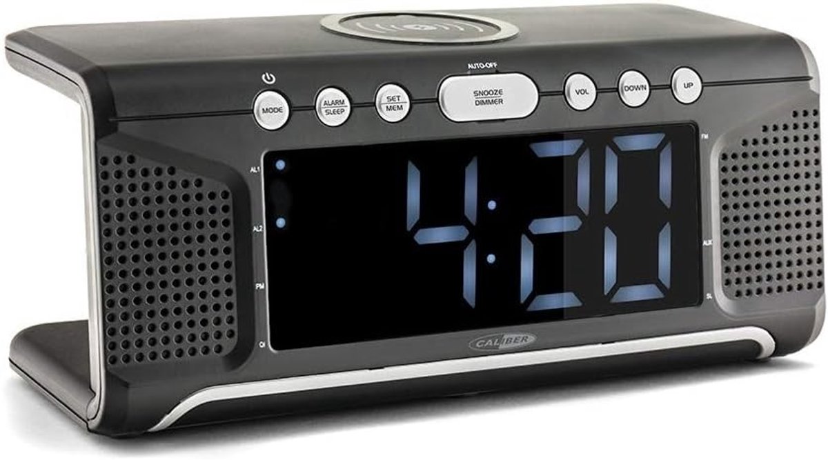 Wekkerradio - Zwart - Dimbaar LED-scherm - Draadloze oplader - Voor Thuisgebruik