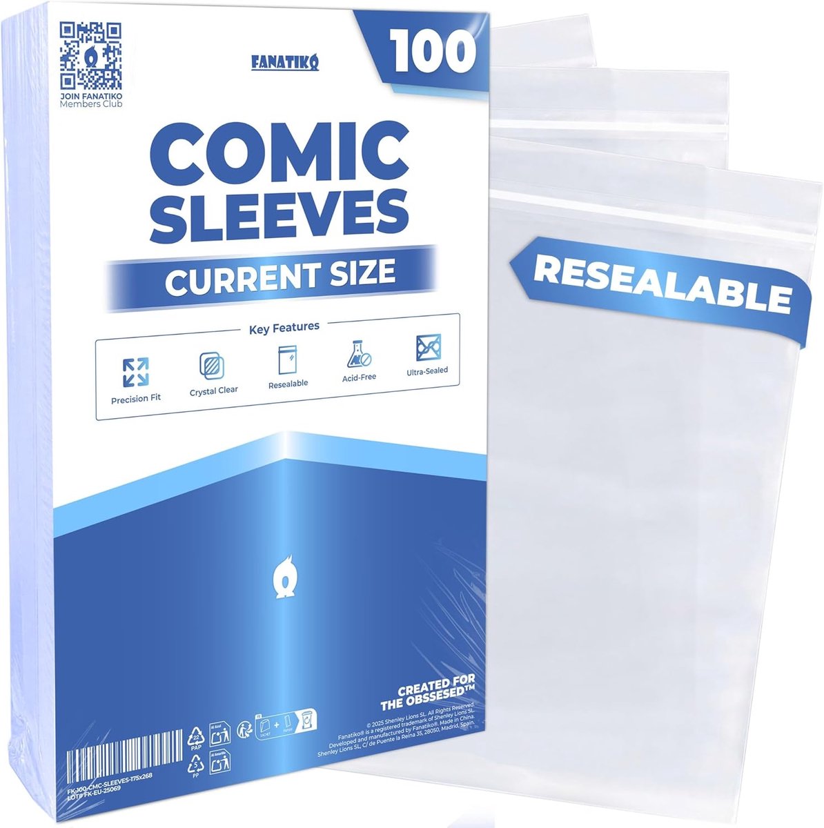 Strook Beschermers - Comic Hoezen - Collectie Opslag - Zonder Backlash - 100 Stuks - Helder