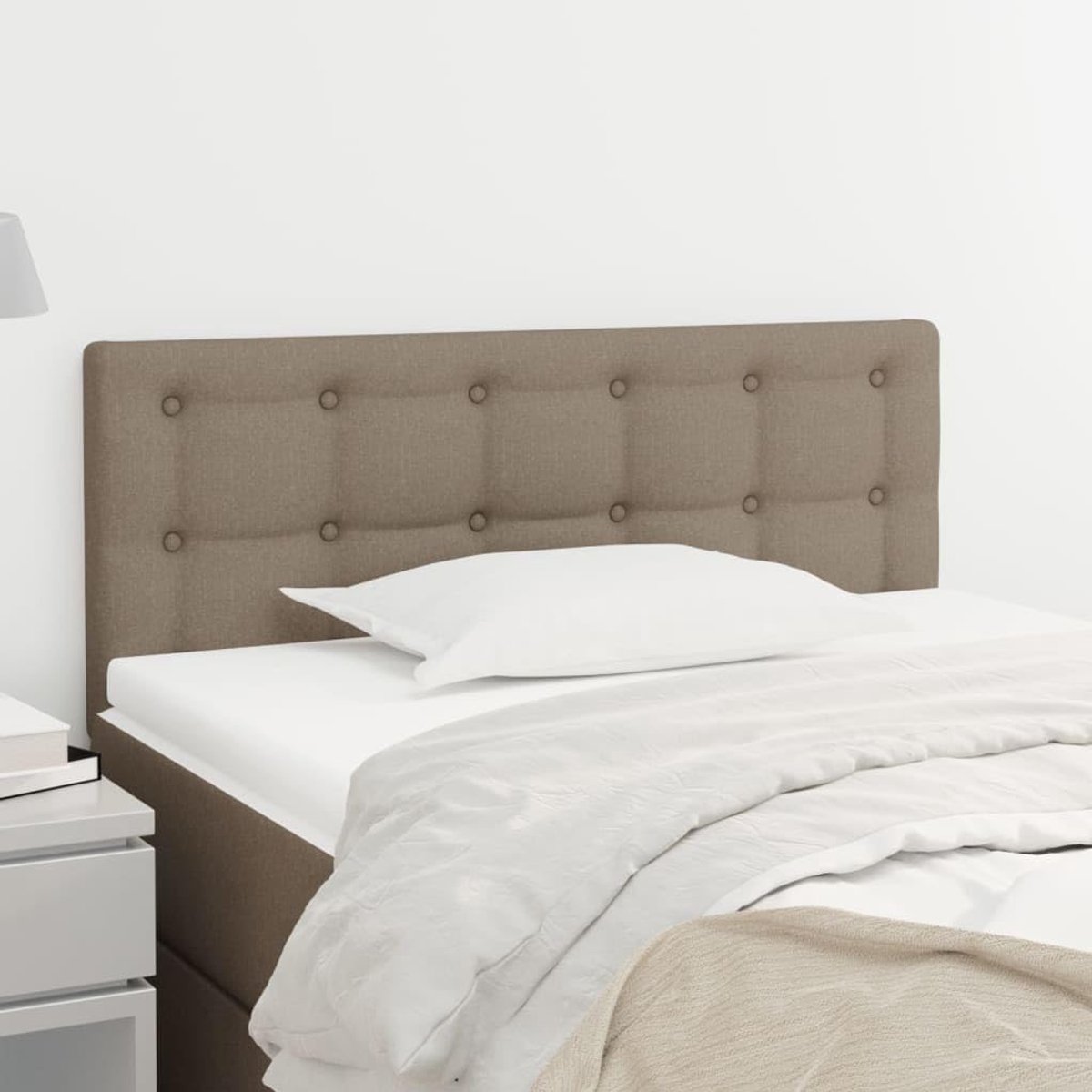 Gestoffeerd Hoofdeinde - Bed Rugleuning - Comfortabel Ontspannen - Verstelbare Hoogte - 90cm Laag - Taupe