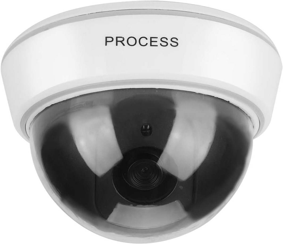 Dome Dummy Camera - Nep Beveiligingscamera - Beveiliging Verhoging - Knipperend LED - 9 Cm Hoog - Wit