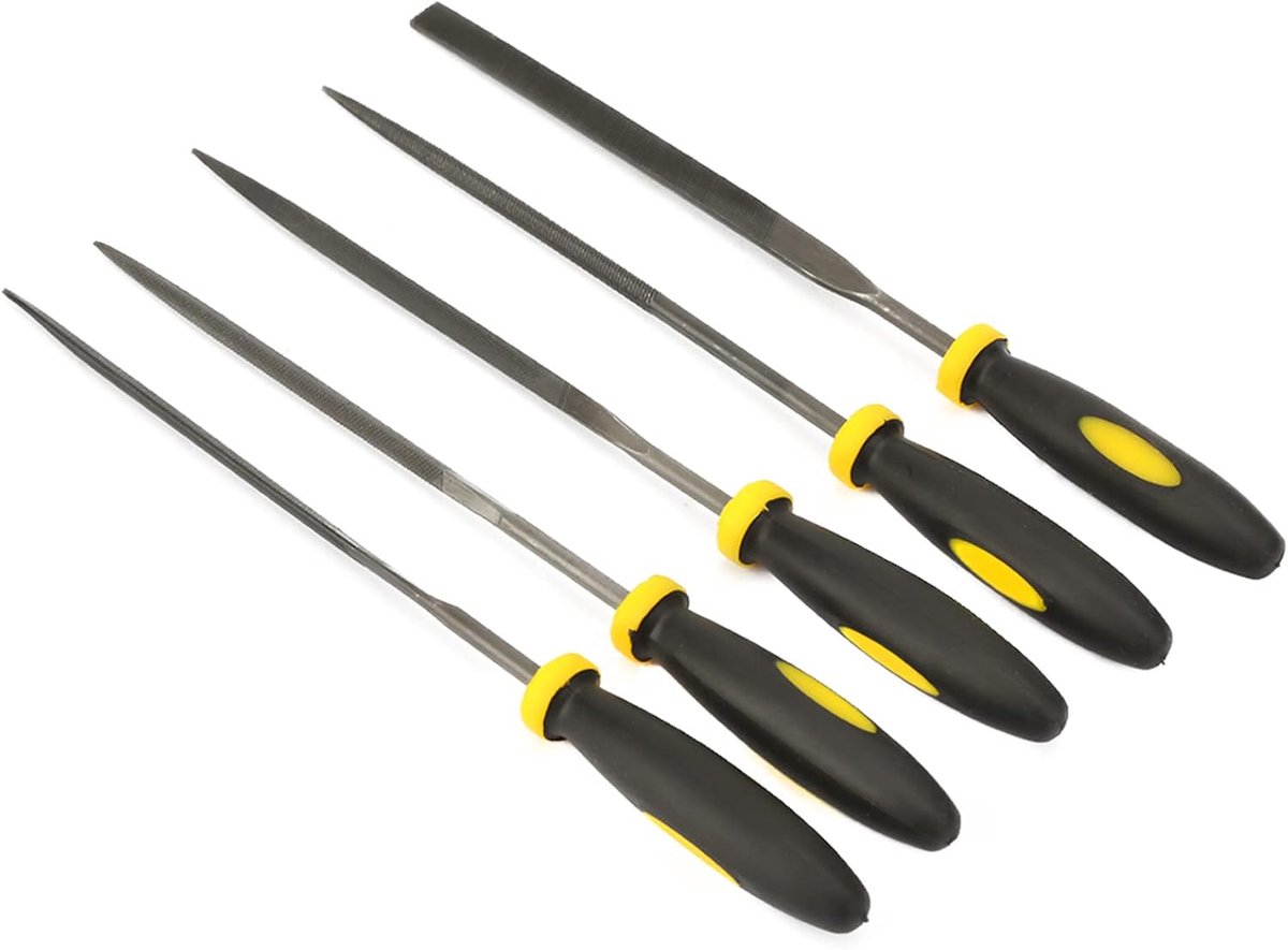 Stalen Raspset - Vijlenset Metaal - Fijne Bewerking - Duurzame Constructie - 3x140mm - Zwart