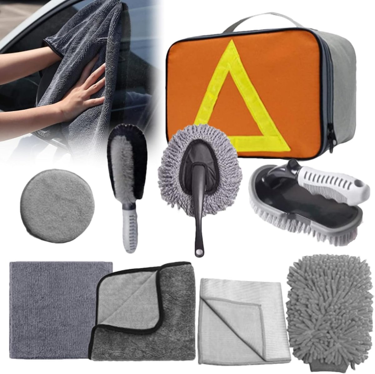 Auto Borstel Set - Reinigingsborstels Voertuig - Auto Interieur Reinigen - Krasvrije Bescherming - 10 Delig - Set