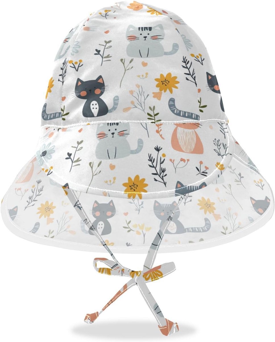 Baby Zonnehoed - Kinderen Hoedje - Zomerse Activiteiten - Verstelbare Pasvorm - 48-57 cm - Wit