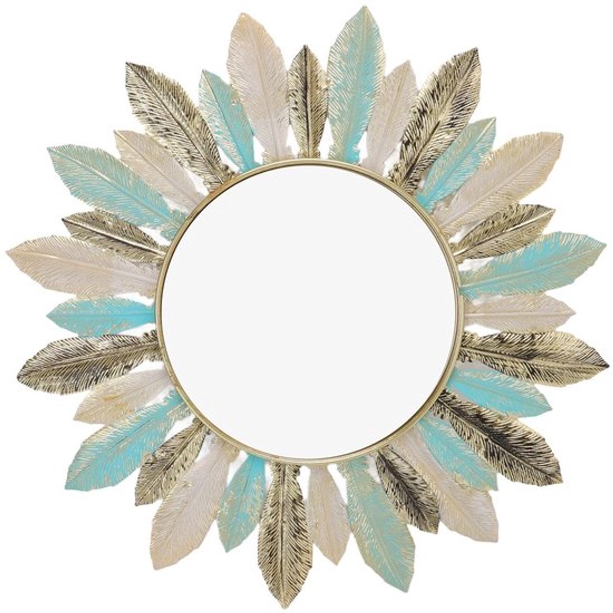 Decoratieve wandspiegel boho stijl 41x41 cm