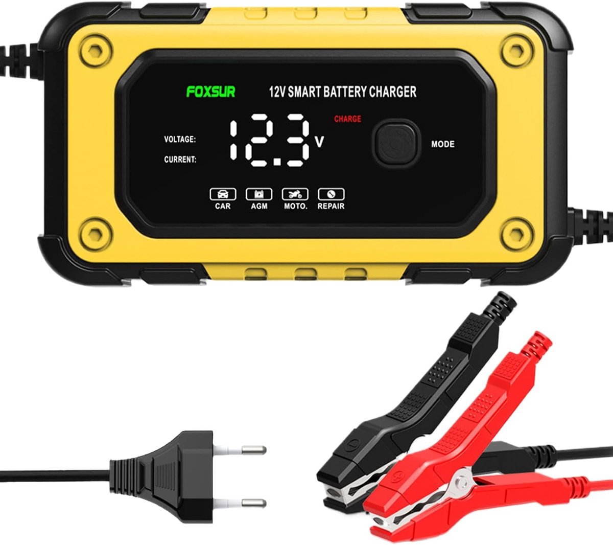 Draagbare Starterskabel - Accu Startkabel - Voertuig Starten - LCD Scherm - 15.8cm - Zwart