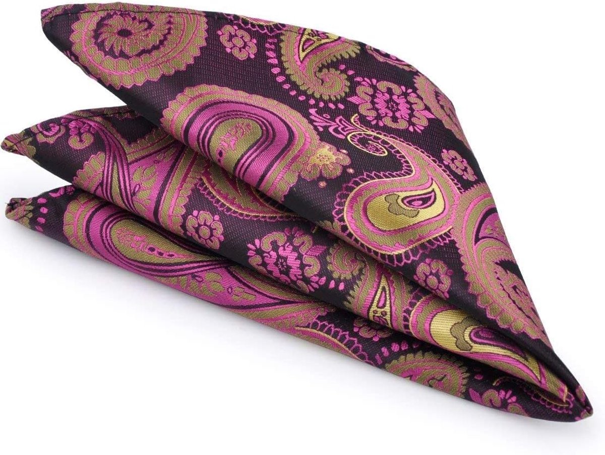 Vierkante Zakdoek - Accessoire - Zakelijk - Jacquard Patroon - 30x30 cm - Geel