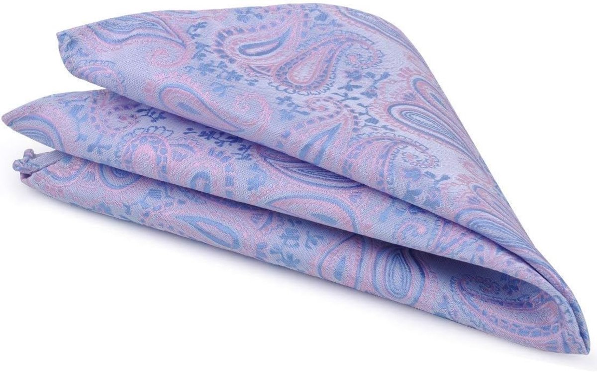 Vierkante Zakdoek - Herensjaaltje Jacquard - Zakelijk Accessoire - Vintage Patroon - 30x30 cm - Geel