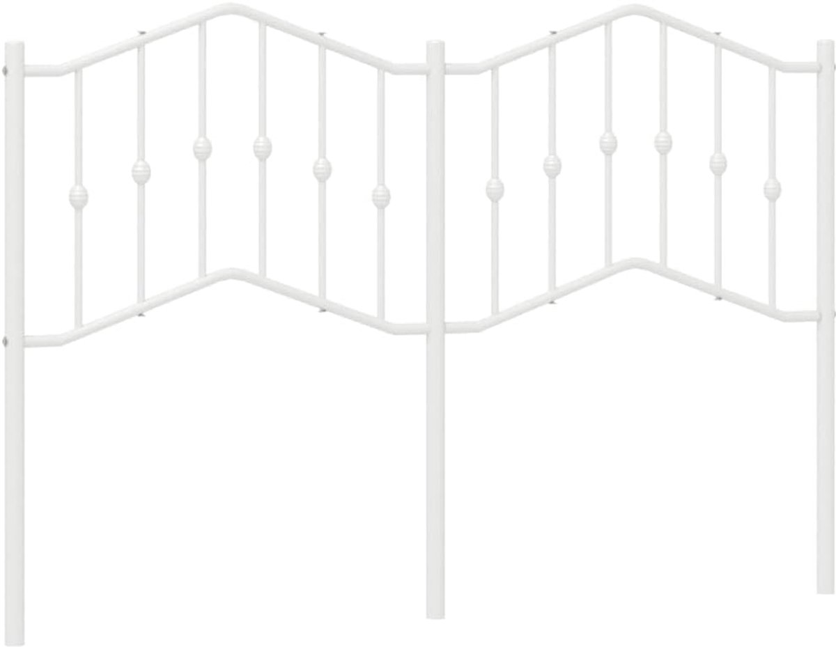 Hoofdbord Metaal - Bedonderdeel - Slaapkamer Decoratie - Robuuste Constructie - 140 cm - Wit