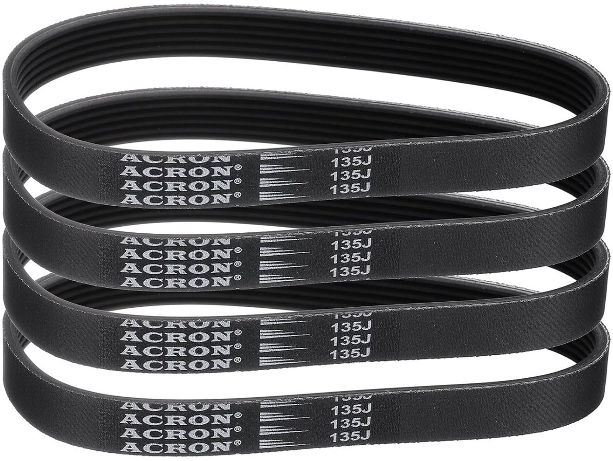 Aandrijfriemen Set - Krachtoverbrenging - Machine Onderhoud - EPDM Rubber Materiaal - 4 Stuks 135J6 - Zwart