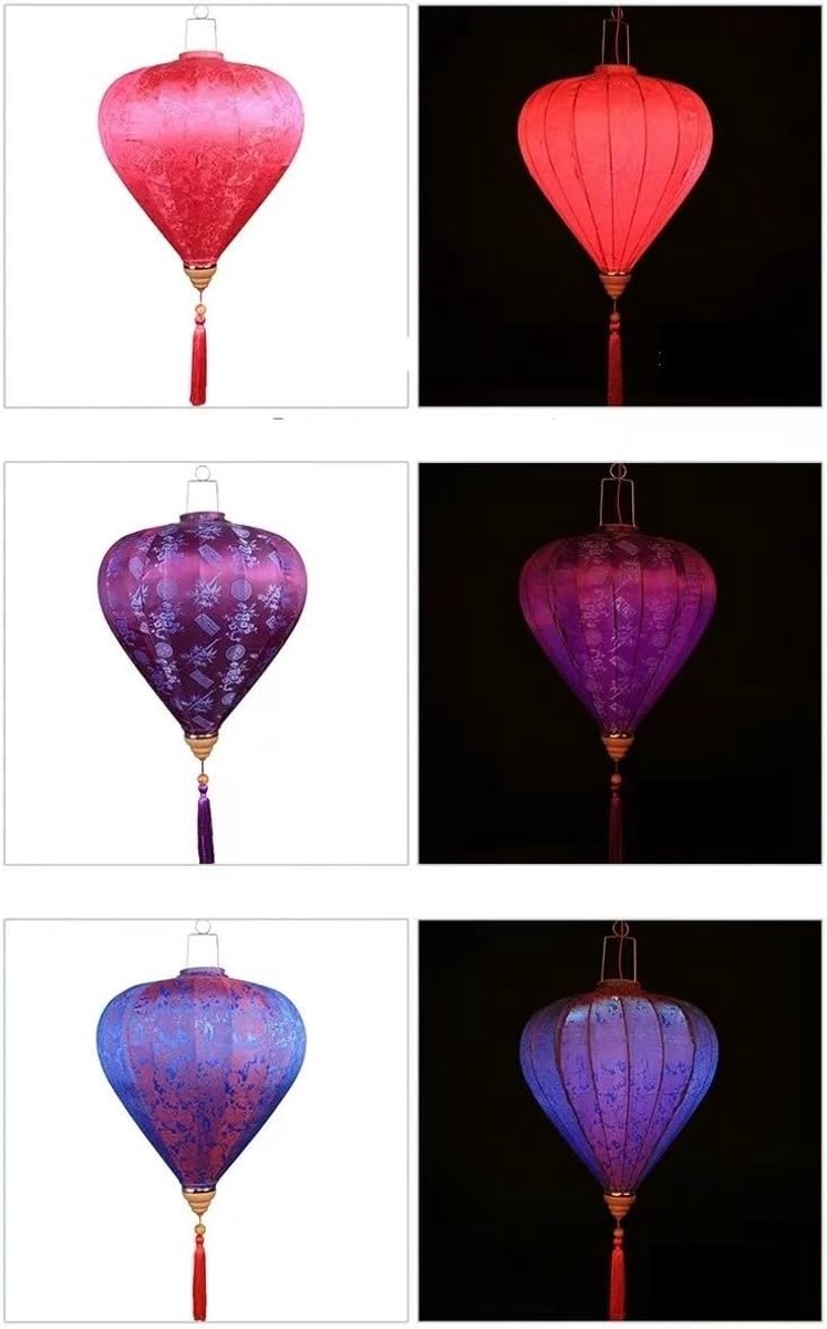Papieren Lantaarns - Decoratieve Lampenkappen - Feestelijke Decoratie - Duurzaam Stoffen Materiaal - 35x45cm - Paars