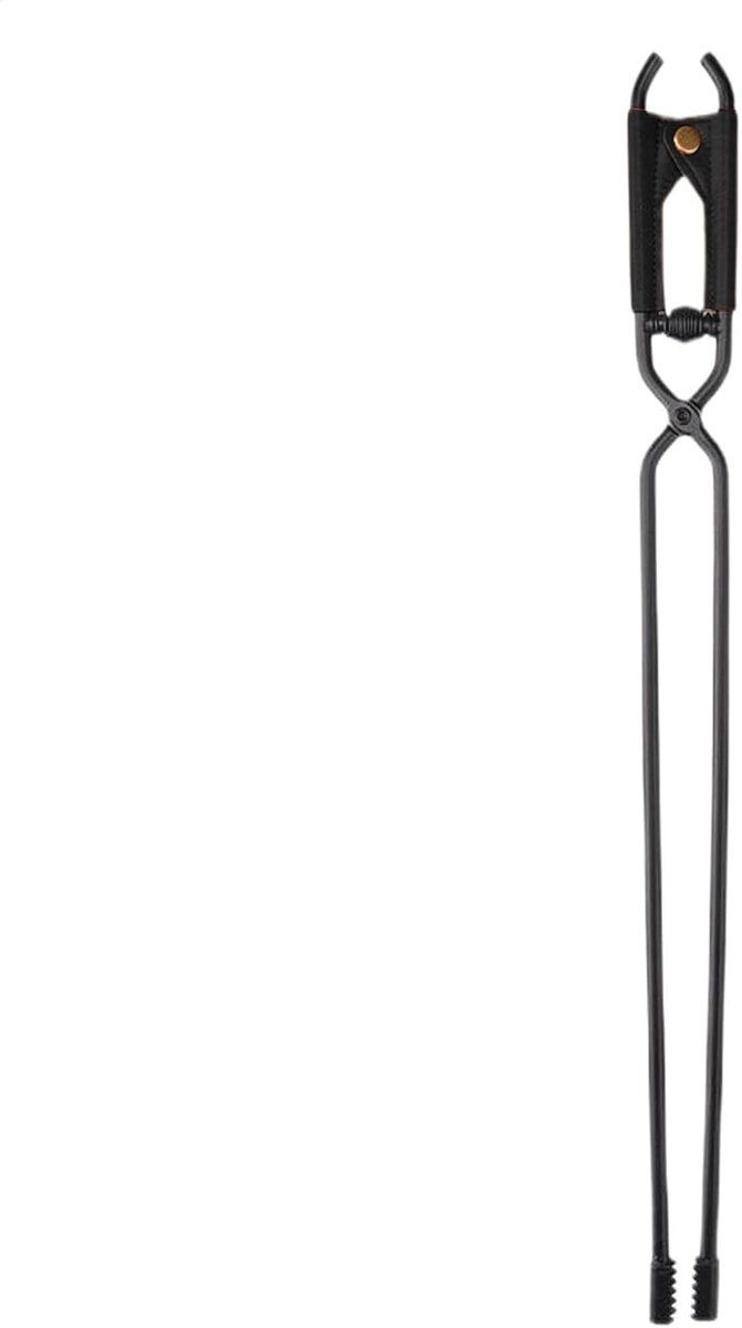 Vuurtang - Houtgrijper Pincet - Kampvuur Aanmaken - Veilig Handvat - 44 cm - Zwart